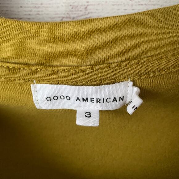 Good American Strong Shoulder Pad Sleeveless Shirt Pea Green Size 3 or Large - Picture 8 of 13